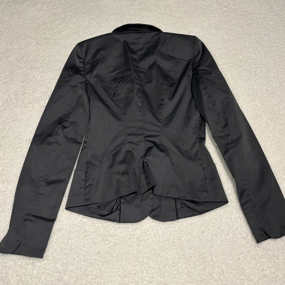 Forever 21 Women Gray Satin Double Breasted Fitted Blazer - Picture 8 of 10